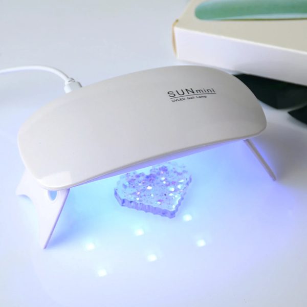 SUN Mini-Lámpara secadora de uñas portátil, máquina de manicura con 6 LED y UV - Imagen 6