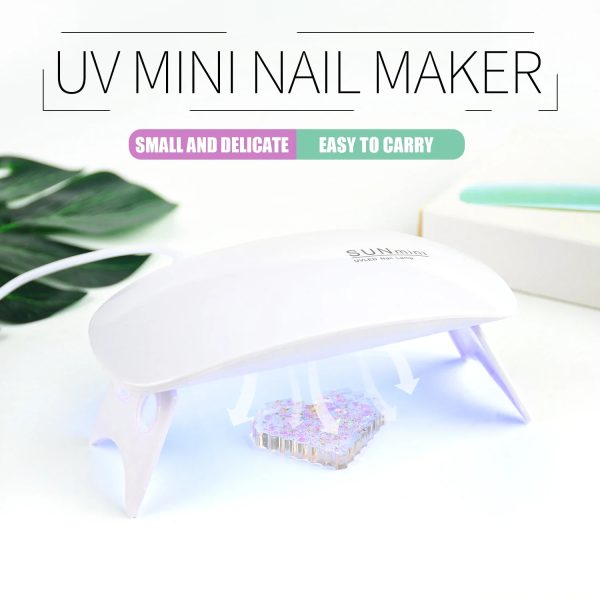 SUN Mini-Lámpara secadora de uñas portátil, máquina de manicura con 6 LED y UV - Imagen 5