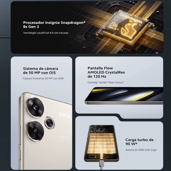 POCO F6 5G，Teléfonos inteligentes，Snapdragon® 8s Gen 3 - Imagen 2